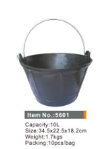 Ведро резиновое 10 литров с металлической ручкой широкое
