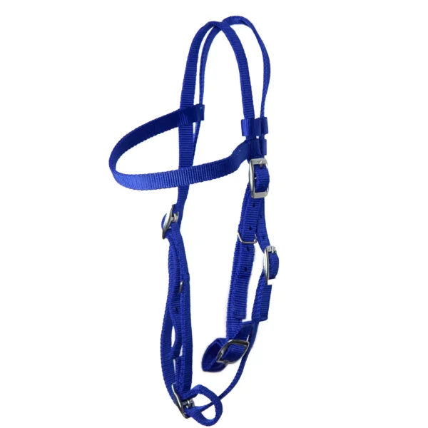 Нейлоновая уздечка с резиновым поводом HorsePlanet