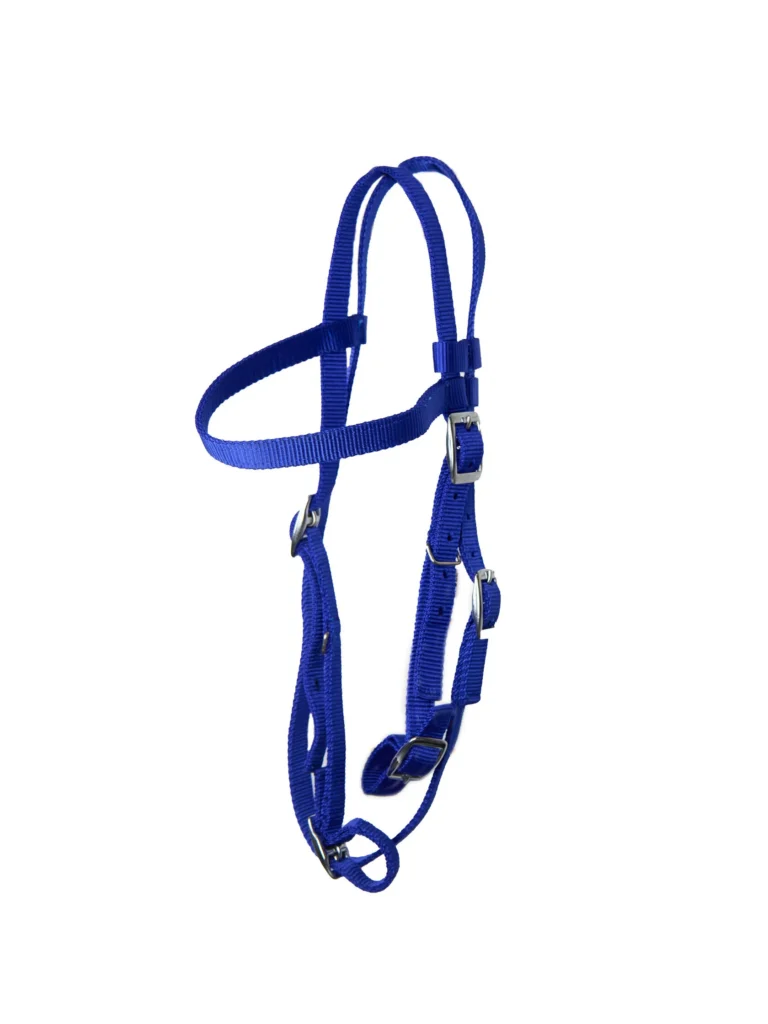 Нейлоновая уздечка с резиновым поводом HorsePlanet