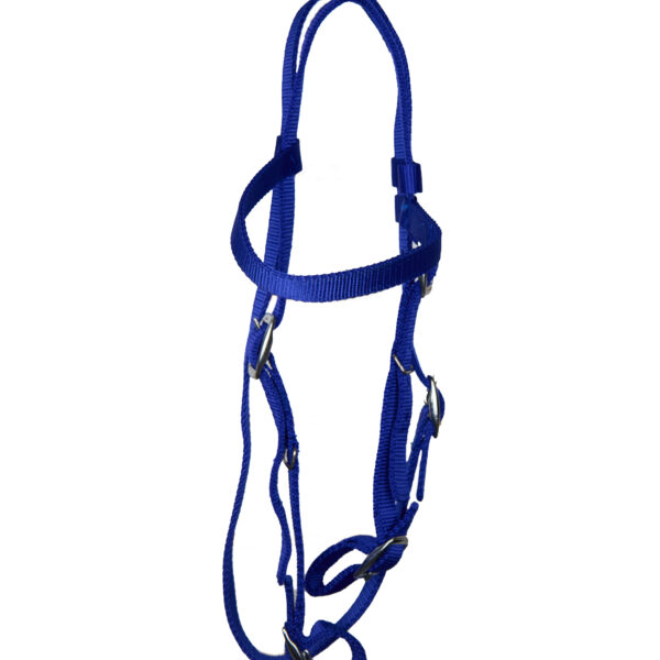 Нейлоновая уздечка с резиновым поводом HorsePlanet