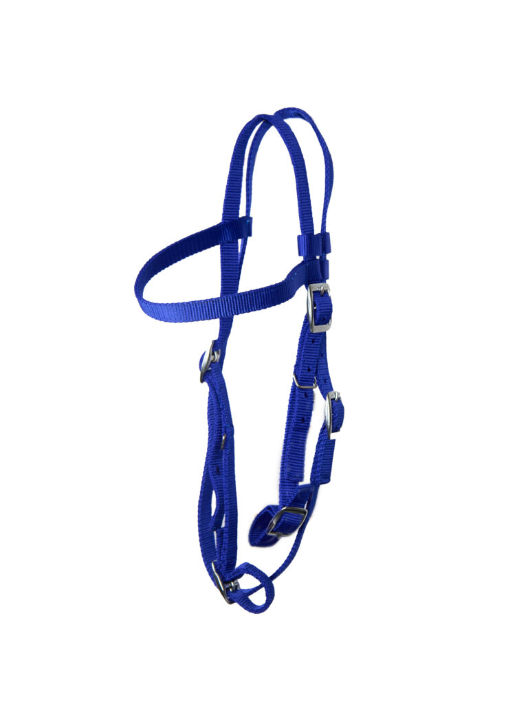 Нейлоновая уздечка с резиновым поводом HorsePlanet