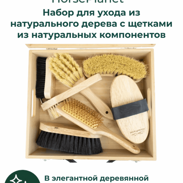 Набор для ухода из натурального дерева с щетками из натуральных компонентов