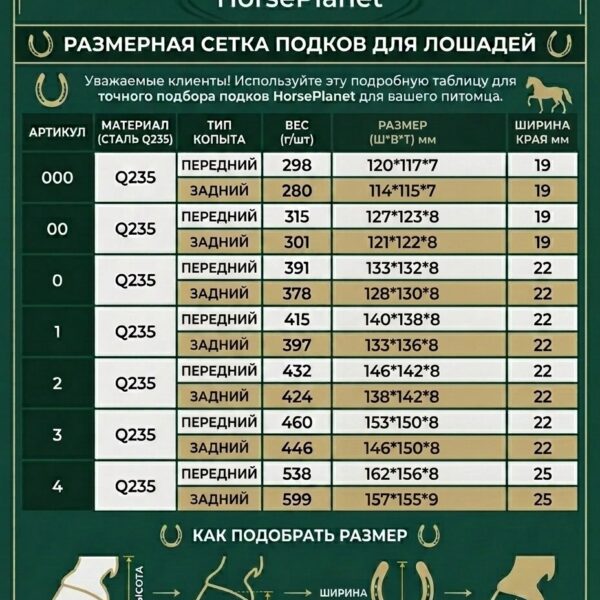 Задние подковы для лошадей HorsePlanet